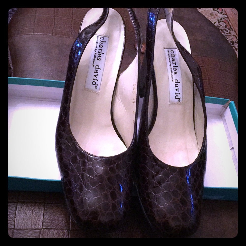 Charles David sling back heels